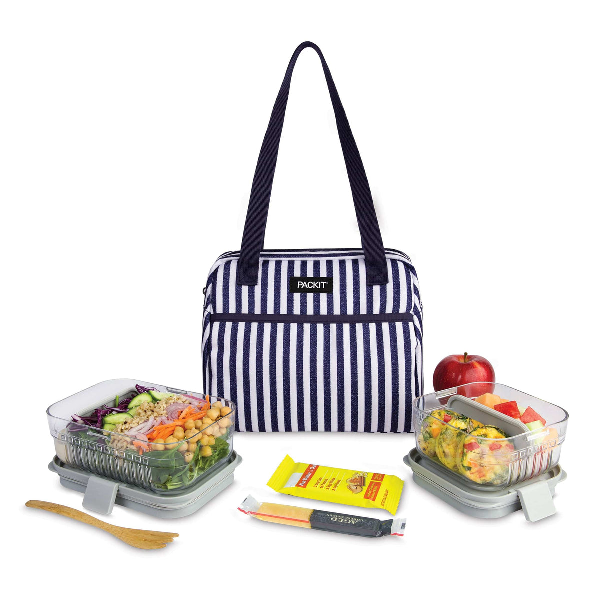 freezable-hampton-lunch-bag-d4 freezable-hampton-lunch-bag-seaside-stripe-front-food-combo.jpg